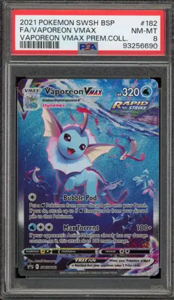 Pokemon Vaporeon VMAX Premium Coll. Full Alt Art Promo SWSH182 PSA 8 - Image 1