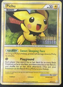 Pichu 28/123 Heartgold Soulsilver Holo Stamped Prerelease Promo Pokemon TCG LP - Image 1