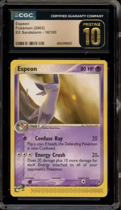 Pokemon Espeon EX Sandstorm NON Holo Rare #16 CGC 10 Pristine - Image 1