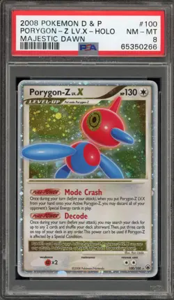Pokemon Porygon-Z Majestic Dawn Holo Ultra Rare #100 PSA 8 - Image 1