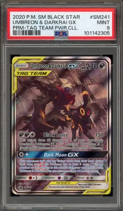 Pokemon Umbreon & Darkrai GX Tag Team Powers Coll. Full Art Promo SM241 PSA 9 - Image 1