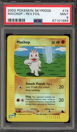 Pokemon Machop Skyridge Reverse Holo #74 PSA 9 Mint - Image 1
