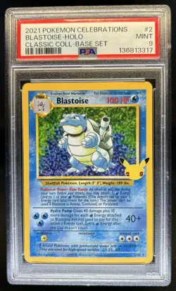 2021 Pokemon SWSH Celebrations Blastoise Classic Collection #2/102 PSA 9 - Image 1