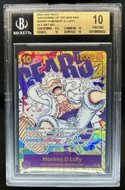 2023 One Piece Monkey.D.Luffy Secret Rare Pristine Alt Art #OP05-119 BGS 10 - Image 1