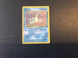 Pokemon TCG Lapras Fossil Holo Card 10/62 Unlimited Rare MP Condition - Image 1