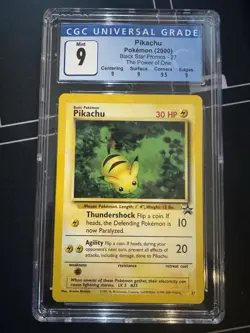 Pokemon Pikachu "Bumblebee" CGC 9 MINT WOTC Black Star Promo 27 Subgrades - Image 1