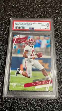 2020 Panini Chronicles DP Prestige Tua Tagovailoa #6 Rookie RC Gem Mint PSA 10 - Image 1