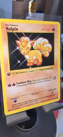 Pokemon Vulpix 68/102 Base 1st Edition Shadowless LP - Image 3