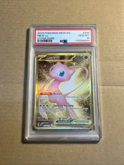 Pokemon TCG Mew 205/165 Scarlet & Violet 151 Gold Hyper Rare Card PSA 10 - Image 1