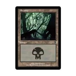 WOTC MtG Odyssey Swamp #342 (C) (Foil) Fair - Image 1