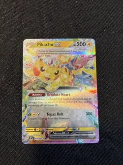 Pokemon TCG 2024 Pikachu EX Surging Sparks Holo Double Rare Card 057/191 - Image 1