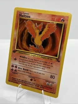 Moltres 1st Edition Fossil Set Rare Non Holo 27/62 TCG Pokemon Card 1999 Vintage - Image 2