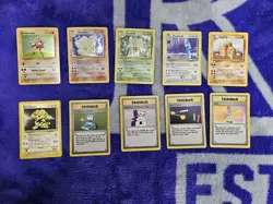 DMG Base Set Pokemon Card Lot 10 All Rare 2 Holo Vintage Damaged Heavy Play 1999 - Image 1