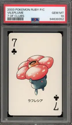 Pokemon Vileplume 7 of Clubs Pokemon Ruby Playing Cards PSA 10 Gem Mint - Image 1
