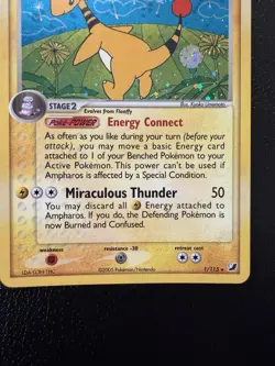 Ampharos EX Unseen Forces 1/115 Holo Rare Pokemon Card TCG LP - Image 4