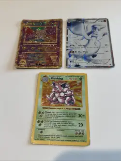 Pokemon Card Ancient Mew, Reshiram, Nidoking Shadowless Damaged Lot +++ - Image 1
