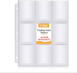 540 Pockets Baseball Card Sleeves, FOME Double Side 9-Pocket 30 Pages 3 Hole - Image 1
