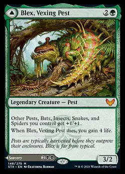 Blex, Vexing Pest // Search for Blex [Strixhaven: School of Mages] Magic MTG - Image 1