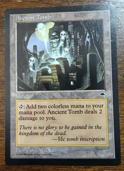 MTG Magic The Gathering ~ Tempest ~ Ancient Tomb ~ LP Authentic - Image 1