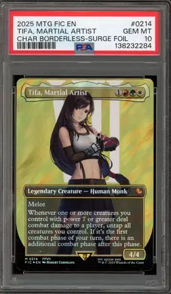 Magic MTG Tifa Martial Artist CHAR Borderless Surge Foil #0214 PSA 10 Gem Mint - Image 1