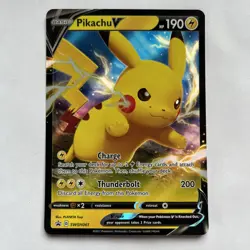 Pikachu V SWSH061 Sword & Shield Ultra Rare Holo Promo Pokemon Card * New * 2 - Image 1