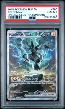 2025 Pokemon Black Bolt Zekrom Ex #166 GEM MT PSA 10 Special Illus. Rare - Image 1
