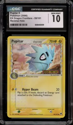 Pokemon Pupitar EX Dragon Frontiers Reverse Holo #59 CGC 10 Gem Mint - Image 1