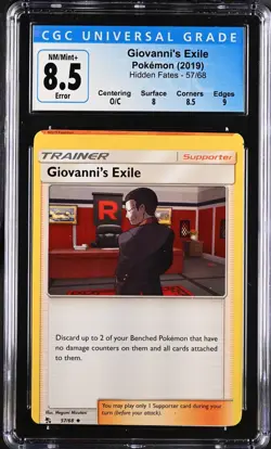 Miscut - Giovanni’s Exile 57/68 Hidden Fates - CGC 8.5 Error - Pokemon TCG - Image 2