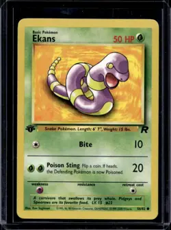 2000 Pokemon Team Rocket First Edition Ekans #56/82 - Image 1