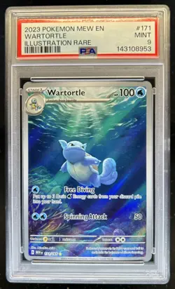 2023 Pokemon SV 151 Wartortle Illustration Rare #171/165 PSA 9 - Image 1