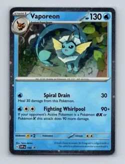 Vaporeon 168 Pokemon Prismatic Evolutions Black Star Promo Cosmos Holo Card NM+ - Image 1