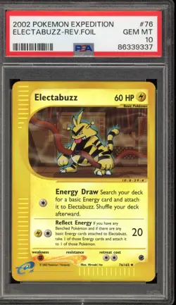 Pokemon Electabuzz Expedition Reverse Holo #76 PSA 10 Gem Mint - Image 1