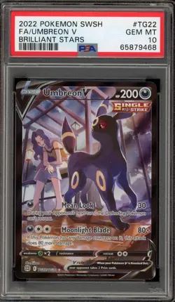 Pokemon Umbreon V Brilliant Stars Trainer Gallery Full Art #TG22 PSA 10 Gem Mint - Image 1