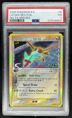 2005 Pokemon EX Delta Species Latias Reverse Holo #8/113 PSA 1 - Image 1