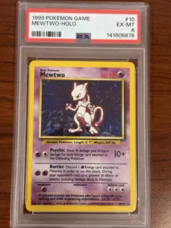 1999 Pokemon TCG Mewtwo Base Set Holo Unlimited Rare PSA 6 EX-MT - Image 1