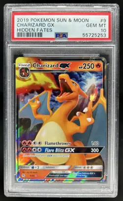 2019 Pokemon SM Hidden Fates Charizard GX #9/68 PSA 10 GEM MINT - Image 1