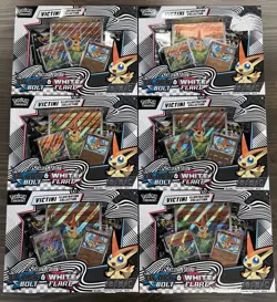 Pokemon Unova Black Bolt + White Flare Victini Illustration SEALED 6 BOX CASE! - Image 1
