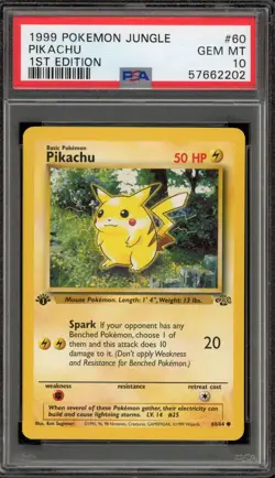 Pokemon Pikachu Jungle 1st Edition #60 PSA 10 Gem Mint - Image 1