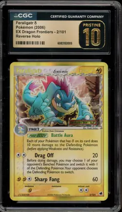 Pokemon Feraligatr EX Dragon Frontiers Reverse Holo Rare #2 CGC 10 Pristine - Image 1
