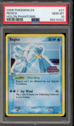Pokemon Regice EX Holon Phantoms Reverse Holo Rare #27 PSA 10 Gem Mint - Image 1