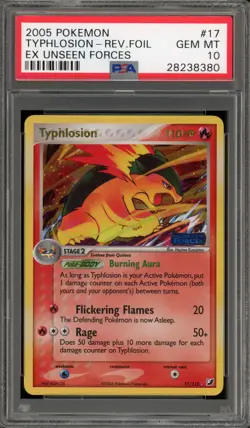 Pokemon Typhlosion EX Unseen Forces Reverse Holo Rare #17 PSA 10 Gem Mint - Image 1