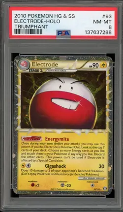 Pokemon Electrode Prime Triumphant Holo Ultra Rare #93 PSA 8 - Image 1