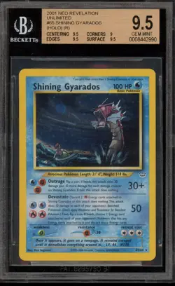Pokemon Shining Gyarados Neo Revelation Unlimited Holo Secret Rare #65 BGS 9.5 - Image 1