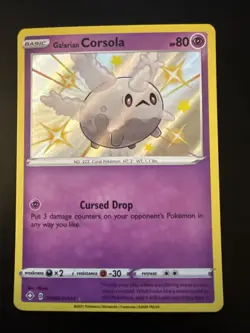 Galarian Corsola SV049/SV122 Shiny Holo Rare Shining Fates Pokemon TCG - Image 1