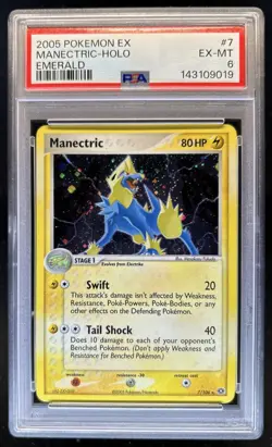 2005 Pokemon EX Emerald Manectric Holo #7/106 PSA 6 - Image 1