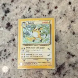 Pokemon Raichu 14/102 Base Set Holo Rare 1999 English 80 HP Thunder Agility - Image 1