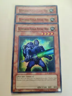 3x Reinforced Human Psychic Borg RGBT-EN029 Super Rare Unlimited LP - Image 1