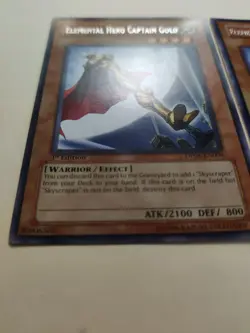 2x Elemental Hero Captain Gold DP06-EN004 Rare 1st Edition LP - Image 2