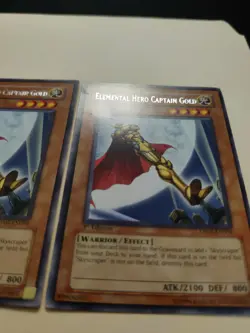 2x Elemental Hero Captain Gold DP06-EN004 Rare 1st Edition LP - Image 3