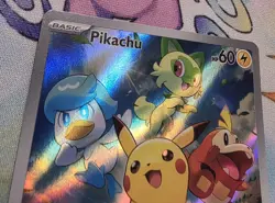 Pokemon Pikachu Alt Art Paldea Evolved SVP 27 Black Star Promo - Image 4
